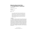 Measuring Idiosyncratic Risks in Leveraged Buyout transactions | Groh, Alexander (19..-....)