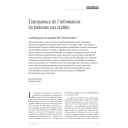 Transparence de l’information : du fantasme aux réalités : Combat pour la qualité de l’information | Schlierer, Hans-Jörg (19..-....)