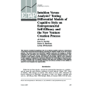 Intuition Versus Analysis? Testing Differential Models of Cognitive Style on Entrepreneurial Self-Efficacy and the New Venture Creation Process | Kickul, Jill