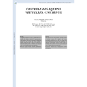 Contrôle des équipes virtuelles : une revue | Langevin, Pascal (19..-....)